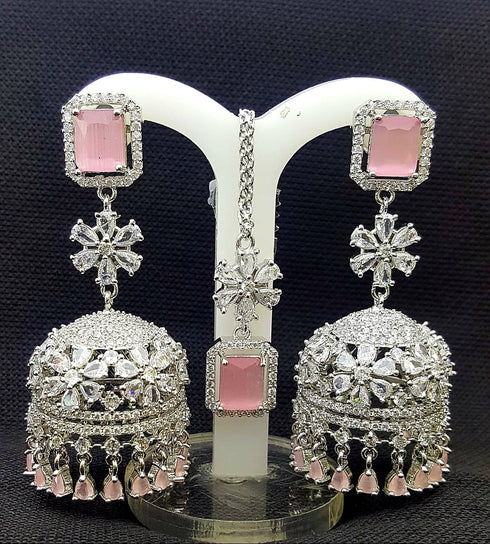 American Diamond Zirconia Jhumki Set - D173